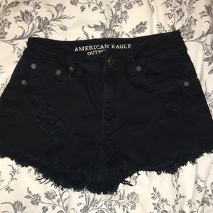 American Eagle black jean shorts